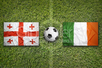Georgia vs. Ireland flags on soccer field