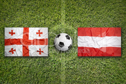Georgia vs. Austria flags on soccer field