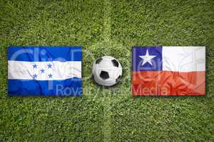 Honduras vs. Chile flags on soccer field