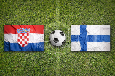 Croatia vs. Finland flags on soccer field