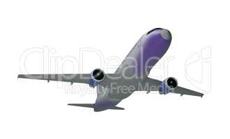 jet aircraft, isolated on white background 3d illustration