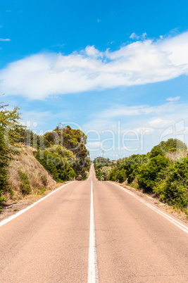 Desert country road in summer