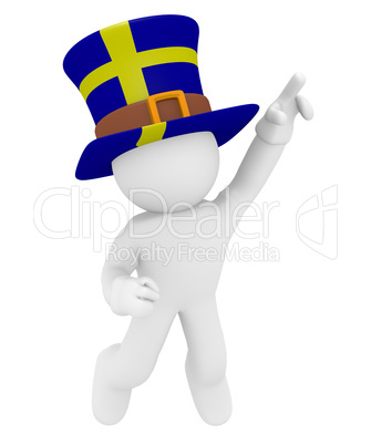 Swedish fan jumping high