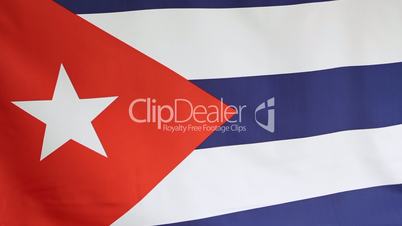 Closeup of national flag of Cuba in slow motion