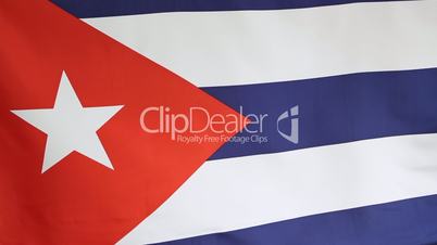 Closeup of national flag of Cuba
