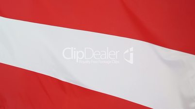 Closeup of textile flag of Austria