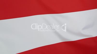 Closeup of Austrian flag in slow motion