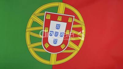 Closeup of a textile Portugal flag