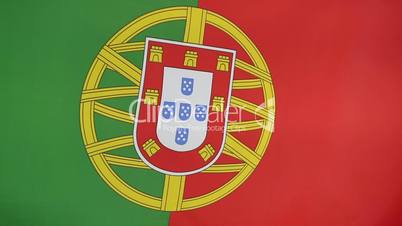 Closeup of Portuguese national flag