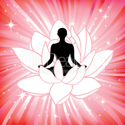 Woman in the yoga lotus flower asana