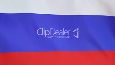 Textile national flag of Russia in slow motion