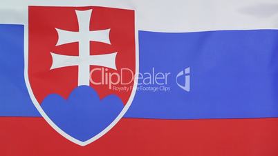 Closeup of national flag of Slovakia