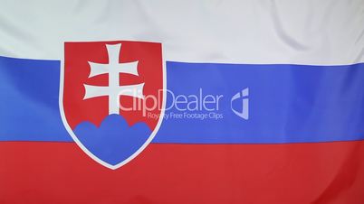 Textile flag of Slovakia in slow motion