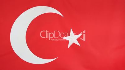 Closeup of textile flag of Turkey