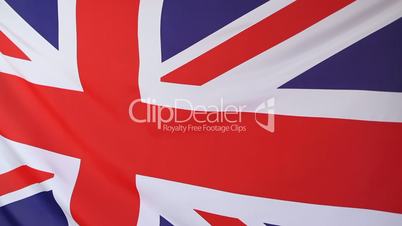 Closeup of a textile flag of United Kingdom