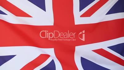 Closeup of a United Kingdom flag