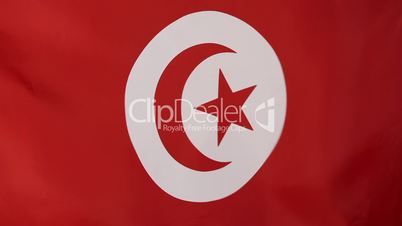 Closeup of Tunisian flag