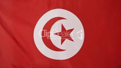Tunisian flag in slow motion