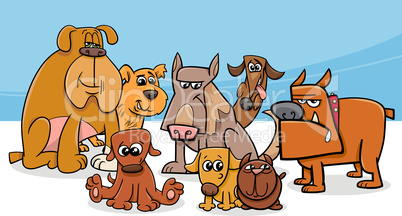 dogs group cartoon