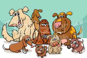 funny dogs group cartoon