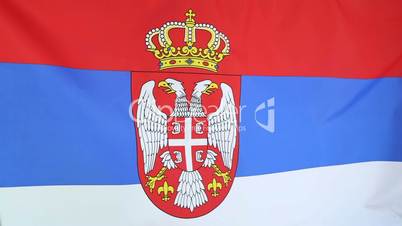 Closeup of national flag of Serbia