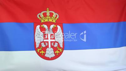 Serbian national flag in slow motion