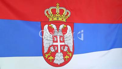 Serbia flag in slow motion