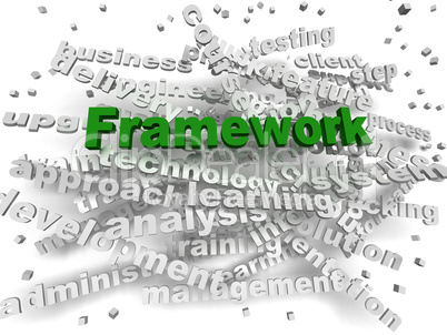 3d image Framework  word cloud concept