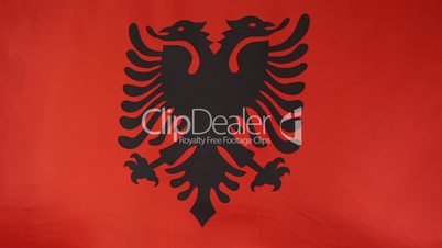Flag of Albania in the wind, slow motion