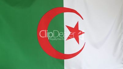 Textile flag of Algeria in slow motion