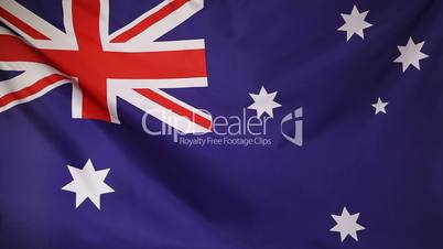 Textile flag of Australia in slow motion