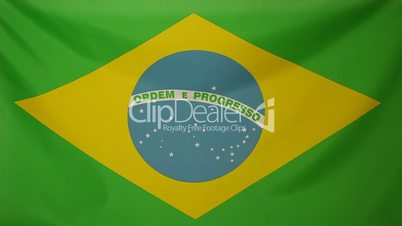 Textile flag of Brazil in slow motion