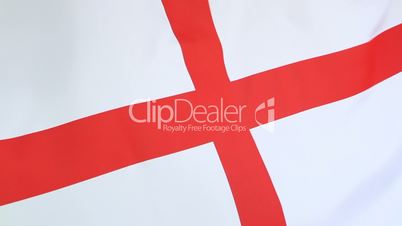 Closeup of a textile flag of England