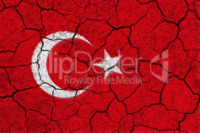Türkei Flagge auf einer Steinmauer