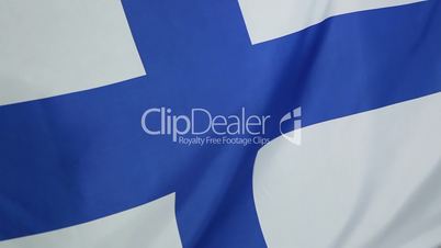 Closeup of a Finnish flag