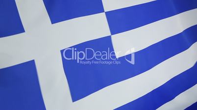 Closeup of a textile flag of Greece