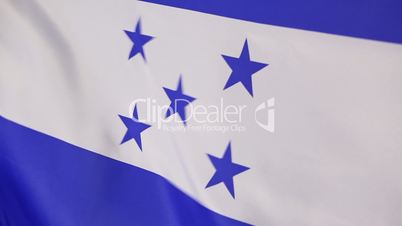 Closeup of Honduras flag in slow motion
