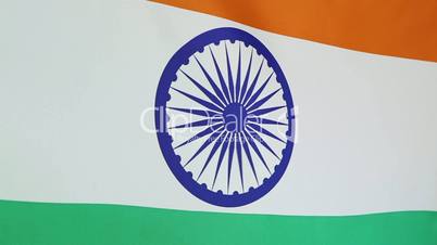Closeup of a textile flag of India