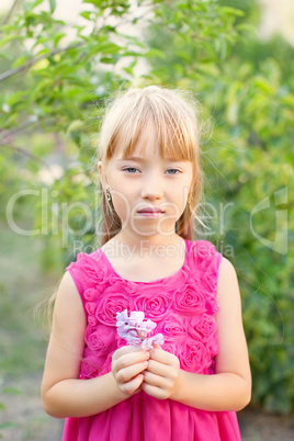 Portrait of a girl on the nature