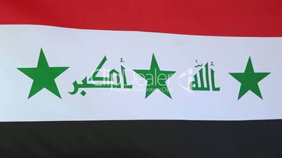 Textile flag of Iraq in slow motion