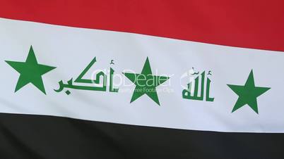 Closeup of textile flag of Iraq