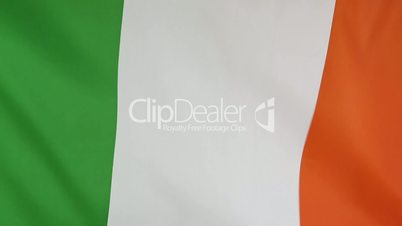 Textile flag of Ireland in slow motion