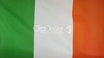 Textile flag of Ireland in slow motion