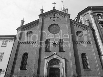 Santa Maria del Suffragio church in Turin in black and white