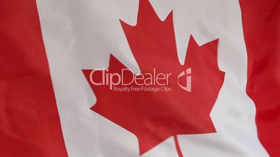 Closeup of a Canadian flag