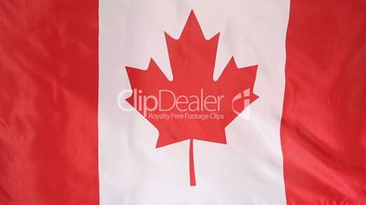 Textile flag of Canada in slow motion