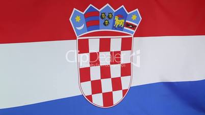 Closeup of Croatia flag in slow motion
