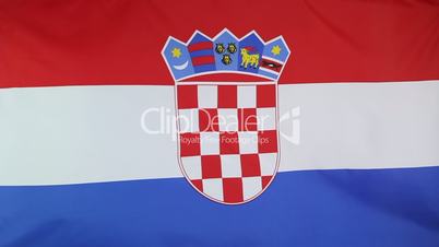 Textile flag of Croatia in slow motion