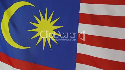 Closeup of national flag of Malaysia