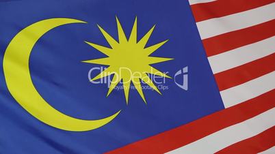 Closeup of a textile flag of Malaysia